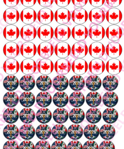 Eetbare Sweets Print WK Canada- 70 rondjes van 2,5 cm