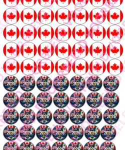 Eetbare Sweets Print WK Canada- 70 rondjes van 2,5 cm