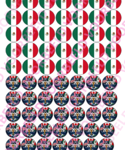 Eetbare Sweets Print WK Mexico - 70 rondjes van 2,5 cm