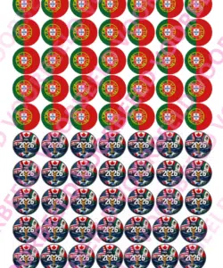 Eetbare Sweets Print WK Portugal - 70 rondjes van 2,5 cm