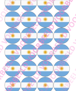 Eetbare Cupcakeprint Argentinië – 24 cupcake rondjes