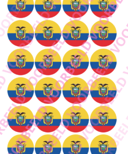 Eetbare Cupcakeprint WK Ecuador – 24 cupcake rondjes