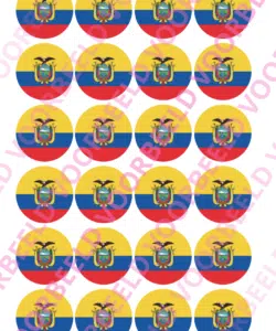 Eetbare Cupcakeprint WK Ecuador – 24 cupcake rondjes