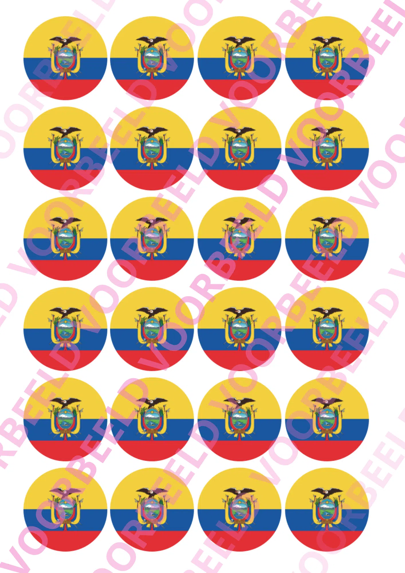 Eetbare cupcakeprint wk ecuador – 24 cupcake rondjes bij cake, bake & love 5 Eetbare cupcakeprint wk ecuador – 24 cupcake rondjes