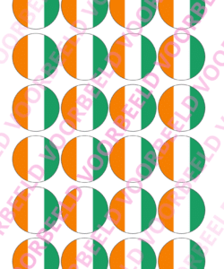 Eetbare Cupcakeprint WK Ivoorkust – 24 cupcake rondjes
