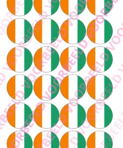 Eetbare Cupcakeprint WK Ivoorkust – 24 cupcake rondjes