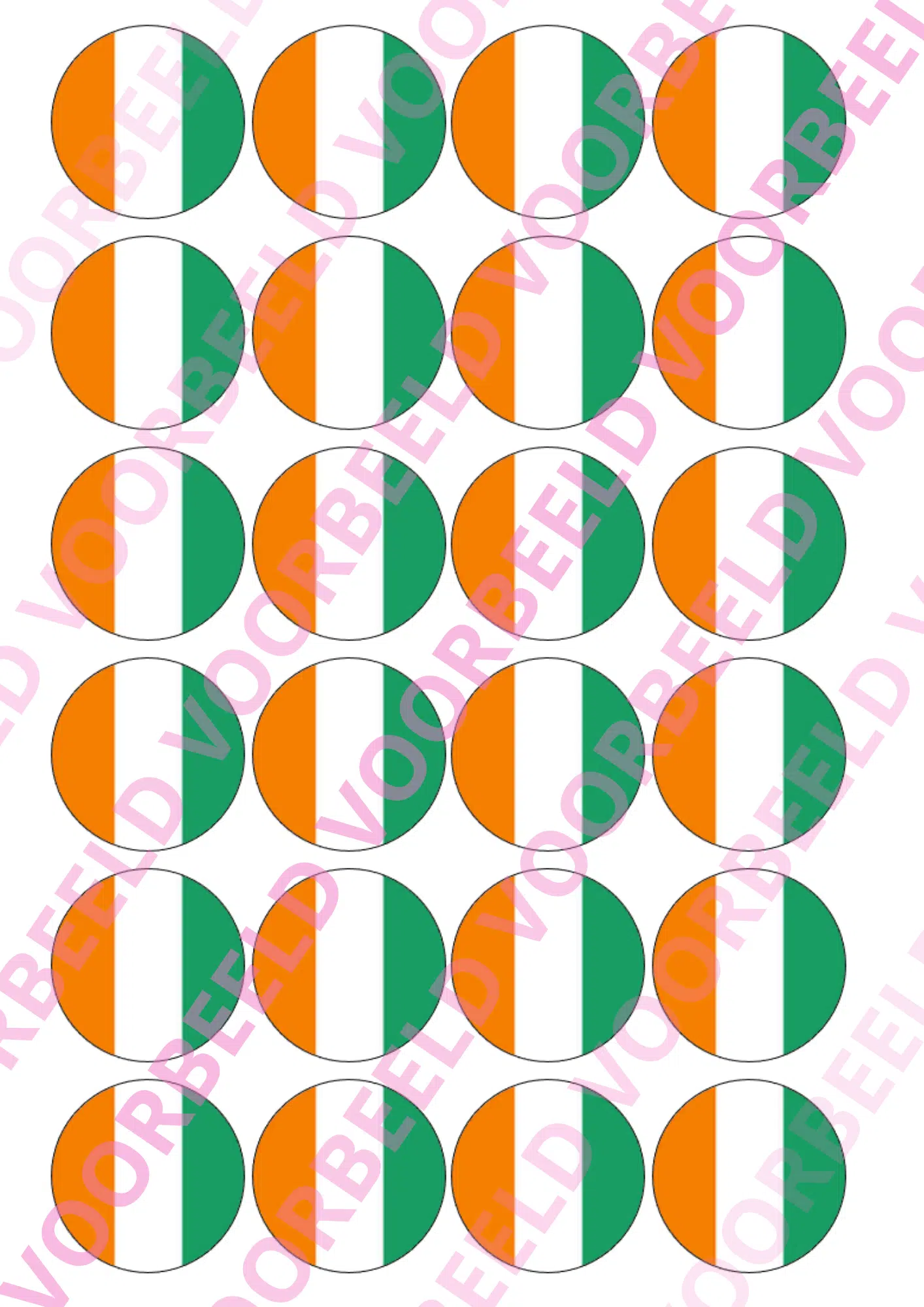 Eetbare cupcakeprint wk ivoorkust – 24 cupcake rondjes bij cake, bake & love 5 Eetbare cupcakeprint wk ivoorkust – 24 cupcake rondjes