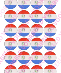 Eetbare Cupcakeprint WK Paraguay – 24 cupcake rondjes