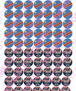 Eetbare Sweets Print WK D.R Congo - 70 rondjes van 2,5 cm