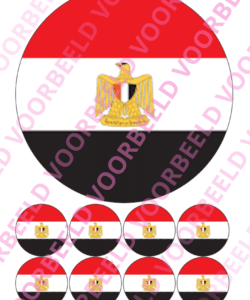 Eetbare Taartprint WK Egypte – 18 cm rond + 8 cupcake rondjes