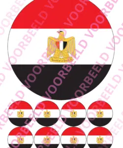 Eetbare Taartprint WK Egypte – 18 cm rond + 8 cupcake rondjes