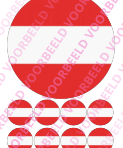 Eetbare Taartprint WK Oostenrijk – 18 cm rond + 8 cupcake rondjes