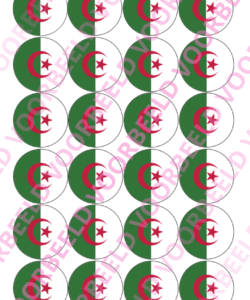 Eetbare Cupcakeprint WK Algerije – 24 cupcake rondjes
