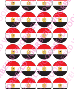 Eetbare Cupcakeprint WK Egypte – 24 cupcake rondjes