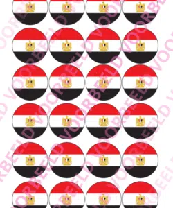 Eetbare Cupcakeprint WK Egypte – 24 cupcake rondjes