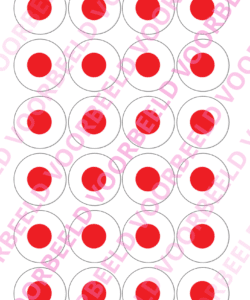 Eetbare Cupcakeprint WK Japan – 24 cupcake rondjes