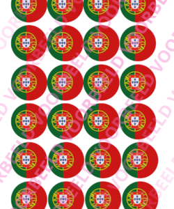 Eetbare Cupcakeprint WK Portugal – 24 cupcake rondjes