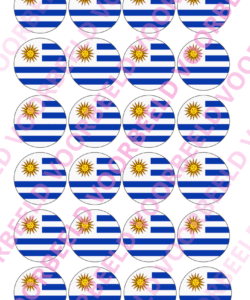 Eetbare Cupcakeprint WK Uruguay – 24 cupcake rondjes