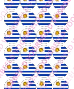 Eetbare Cupcakeprint WK Uruguay – 24 cupcake rondjes