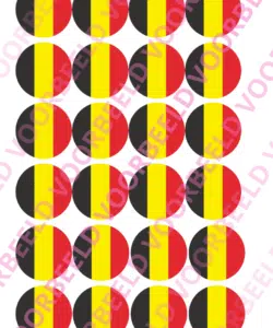 Eetbare Cupcakeprint WK België – 24 cupcake rondjes