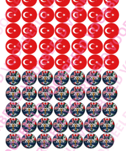 Eetbare Sweets Print WK Turkije - 70 rondjes van 2,5 cm