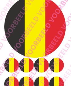 Eetbare Taartprint WK België  – 18 cm rond + 8 cupcake rondjes
