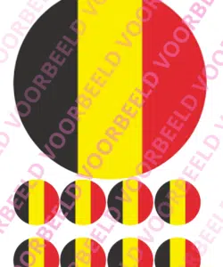 Eetbare Taartprint WK België  – 18 cm rond + 8 cupcake rondjes