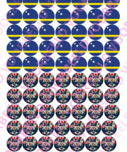 Eetbare Sweets Print WK Curaçao - 70 rondjes van 2,5 cm