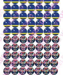 Eetbare Sweets Print WK Curaçao - 70 rondjes van 2,5 cm