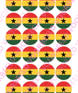 Eetbare Cupcakeprint WK Ghana – 24 cupcake rondjes