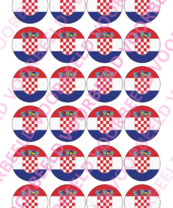 Eetbare Cupcakeprint WK Kroatië – 24 cupcake rondjes