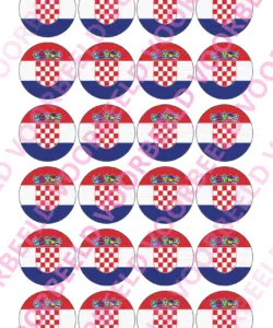 Eetbare Cupcakeprint WK Kroatië – 24 cupcake rondjes