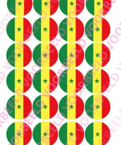 Eetbare Cupcakeprint WK Senegal – 24 cupcake rondjes