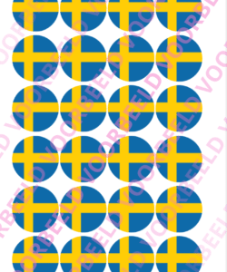 Eetbare Cupcakeprint WK Zweden – 24 cupcake rondjes
