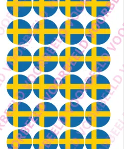 Eetbare Cupcakeprint WK Zweden – 24 cupcake rondjes