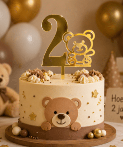 Alternative view of Teddybeer Taarttopper met Cijfer