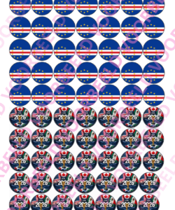Eetbare Sweets Print WK Kaapverdië - 70 rondjes van 2,5 cm