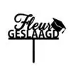 Gepersonaliseerde taarttopper geslaagd met naam en afstudeerhoedje bij cake, bake & love 2 Gepersonaliseerde taarttopper geslaagd met naam en afstudeerhoedje bij cake, bake & love 1