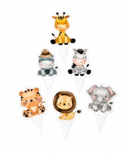 Baby Jungle Cupcake Prikkers versie 2 pk/24