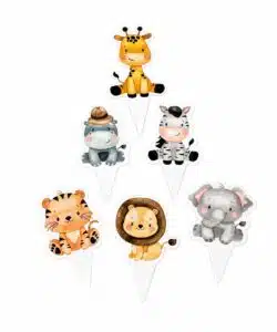 Baby Jungle Cupcake Prikkers versie 2 pk/24