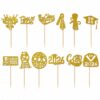 Geslaagd gouden cupcake prikkers pk/12 bij cake, bake & love 1