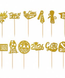 Geslaagd Gouden Cupcake Prikkers pk/12