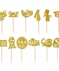 Geslaagd Gouden Cupcake Prikkers pk/12