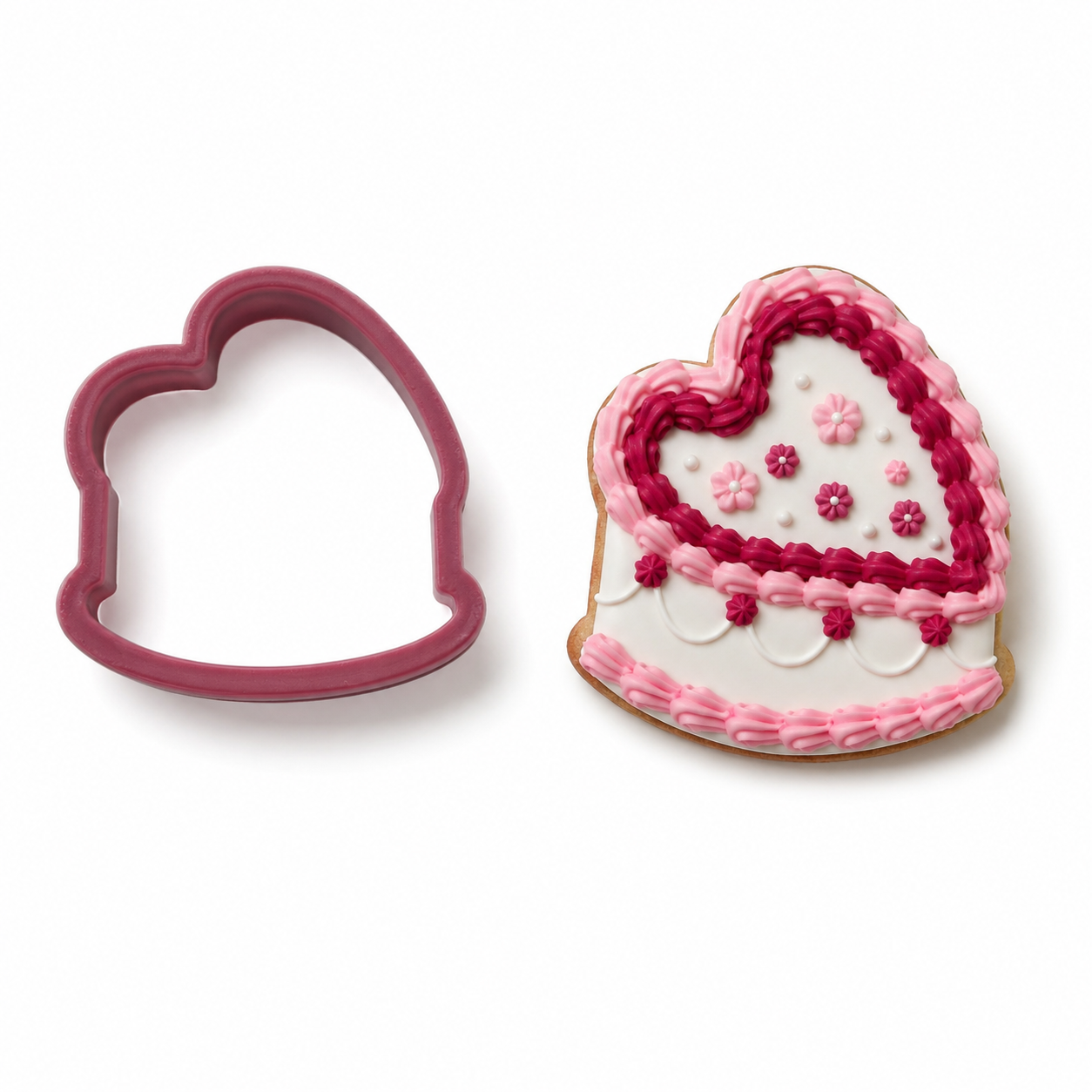 Sprinkley cookie cutters - 3d hart taartje bij cake, bake & love 5 Sprinkley cookie cutters - 3d hart taartje