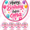 Eetbare taartprint happy birthday liefste oma - 18 cm rond + 8 cupcake rondjes bij cake, bake & love 4 Eetbare taartprint happy birthday liefste oma - 18 cm rond + 8 cupcake rondjes bij cake, bake & love 3