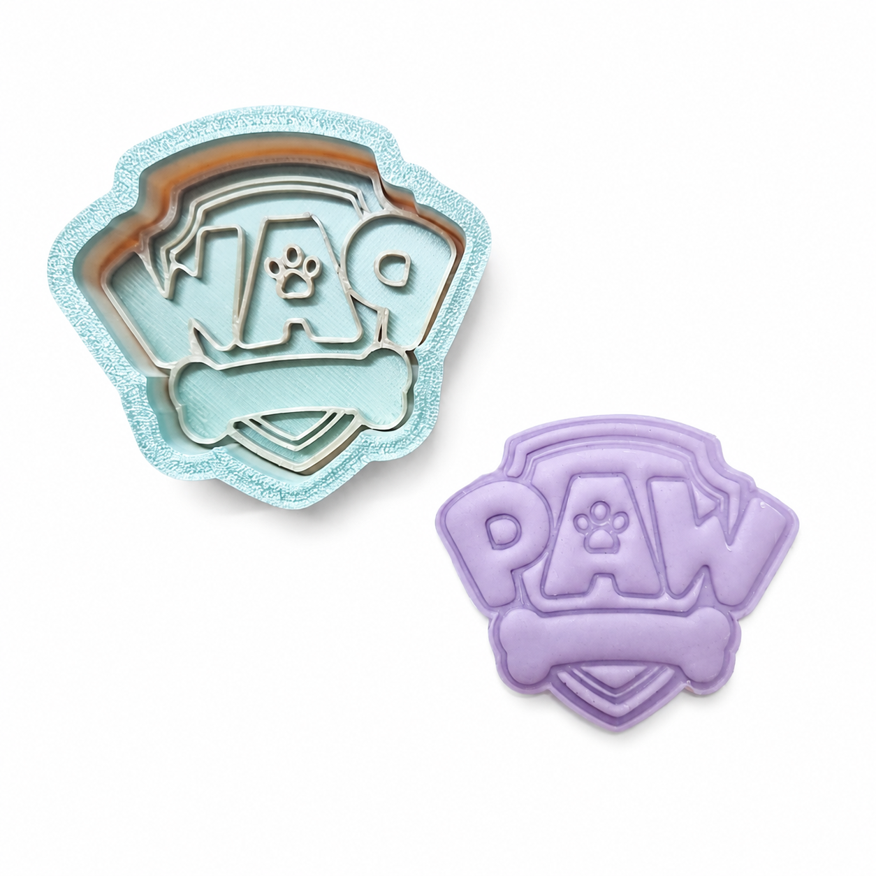Sprinkley cookie cutters - paw patrol schild met impressie bij cake, bake & love 6 Sprinkley cookie cutters - paw patrol schild met impressie - afbeelding 2