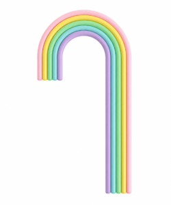 Platic Topper Large Rainbow Pastel Gekleurd