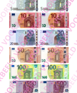 Eetbare Taartprint Eurobiljetten - 8 cm breed