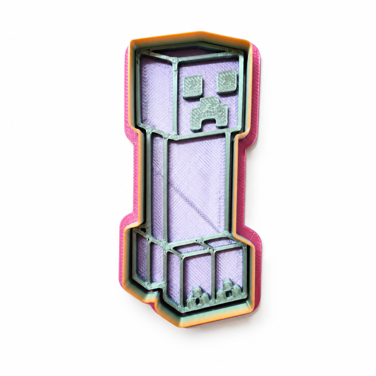 Sprinkley cookie cutters - minecraft creeper uitsteker met impressie bij cake, bake & love 5 Sprinkley cookie cutters - minecraft creeper uitsteker met impressie