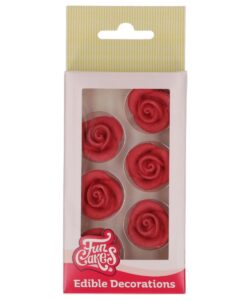 FunCakes Fondant Decorations Roses Red set/6